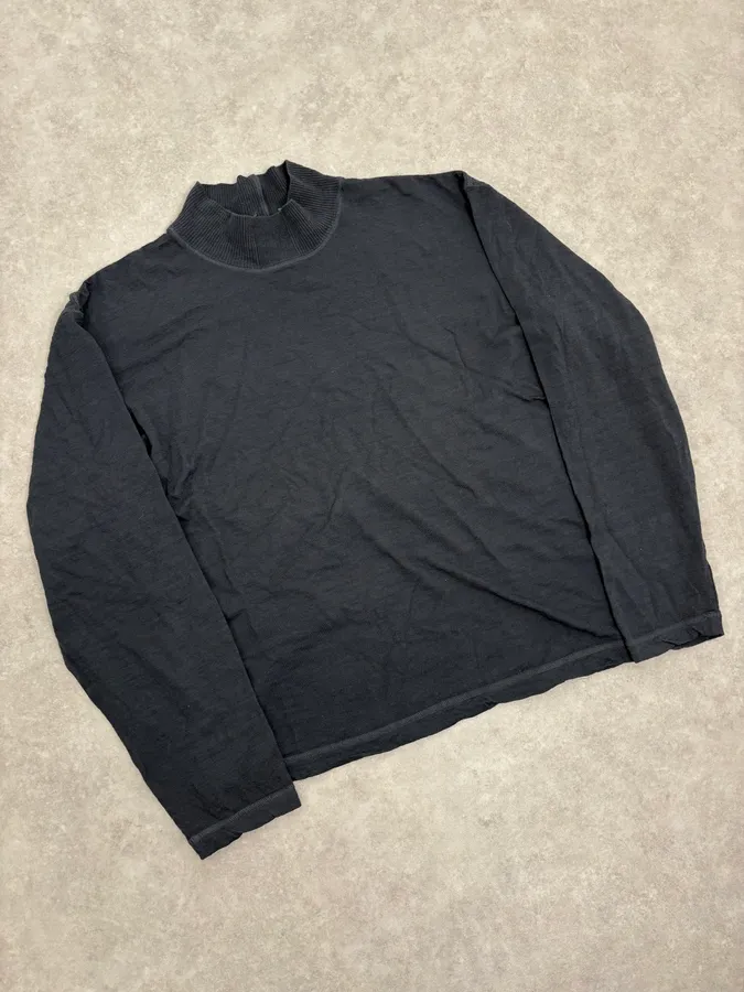 2000s Issey Miyake Steve Job Anthracite Black Turtleneck Sweater - Image 4