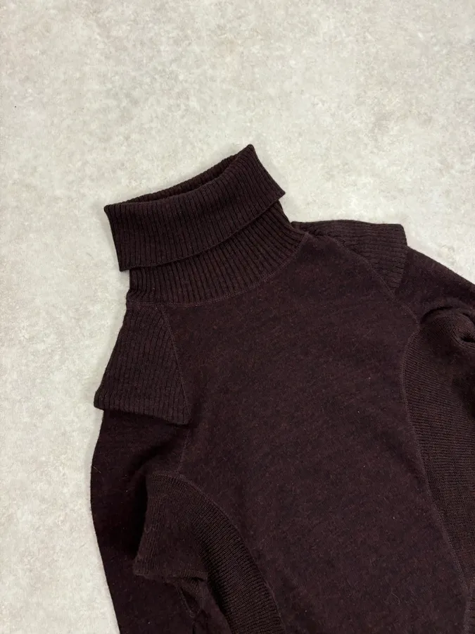 2000s Jean Paul Gaultier Asymetrical Burgundy Turtleneck - Image 6