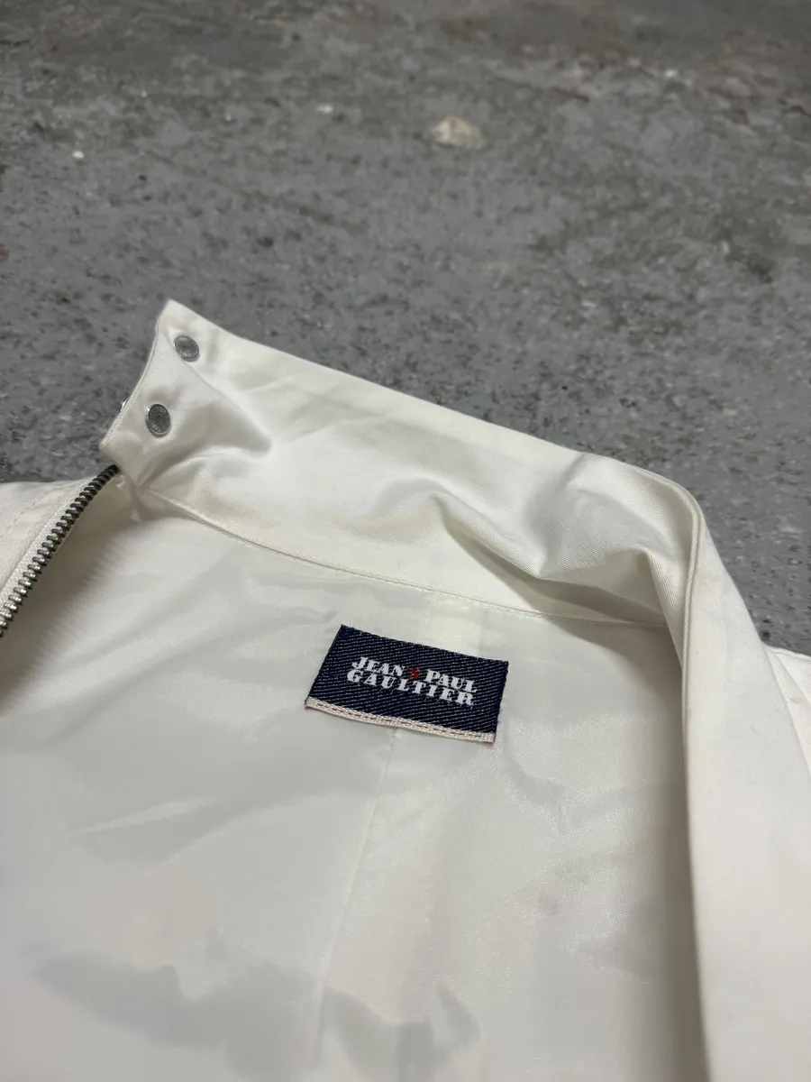 2000s Jean Paul Gaultier Asymmetrical Zip White Avant-Garde Jacket - Image 11