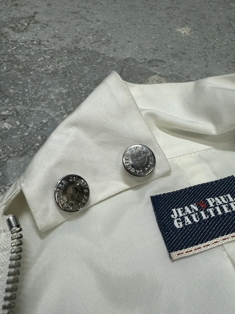 2000s Jean Paul Gaultier Asymmetrical Zip White Avant-Garde Jacket - Image 21