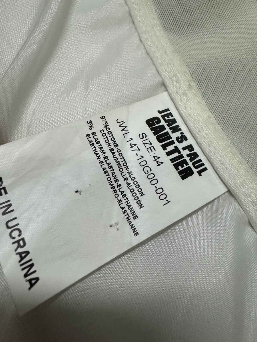 2000s Jean Paul Gaultier Asymmetrical Zip White Avant-Garde Jacket - Image 6