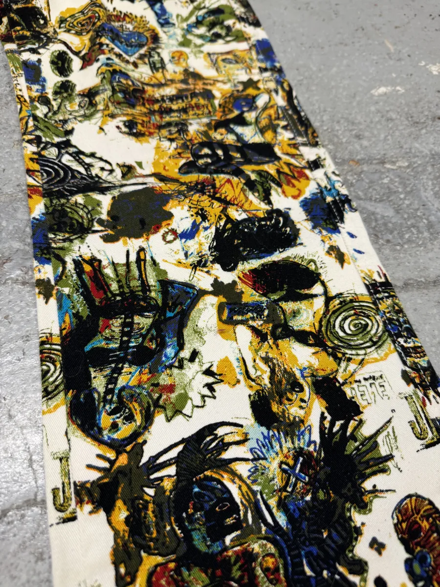 2000s Jean Paul Gaultier Basquiat Belted Abstract Human Body Pants - Image 10