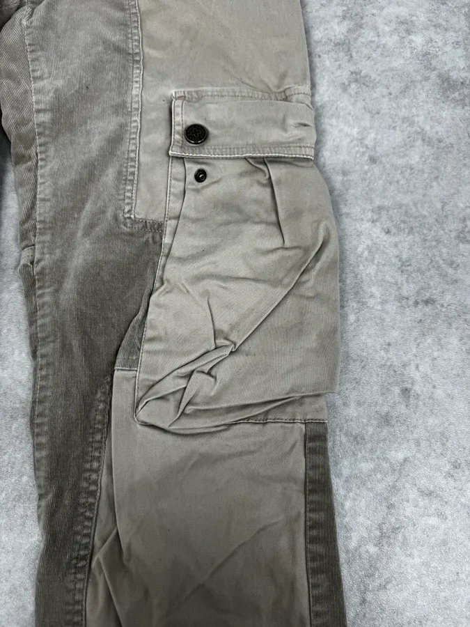2000s Jean Paul Gaultier Beige Multi Pockets Cargo Aviator Velvet Pants - Image 8