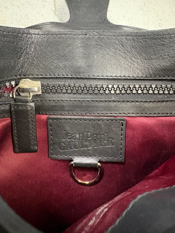 2000s Jean Paul Gaultier Black Ballistic Leather Bag - Image 8