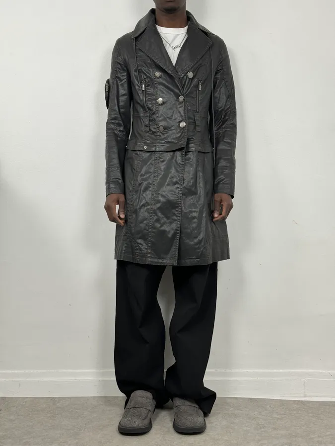 2000s Jean Paul Gaultier Black Detachable Obscure Trenchcoat - Image 2