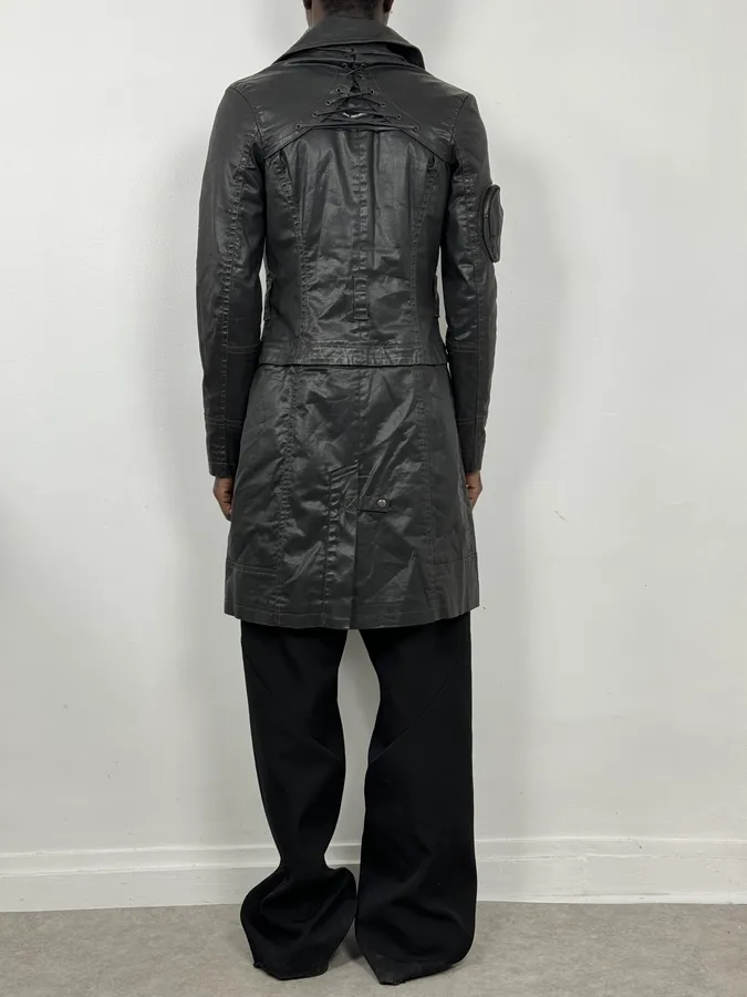 2000s Jean Paul Gaultier Black Detachable Obscure Trenchcoat - Image 3