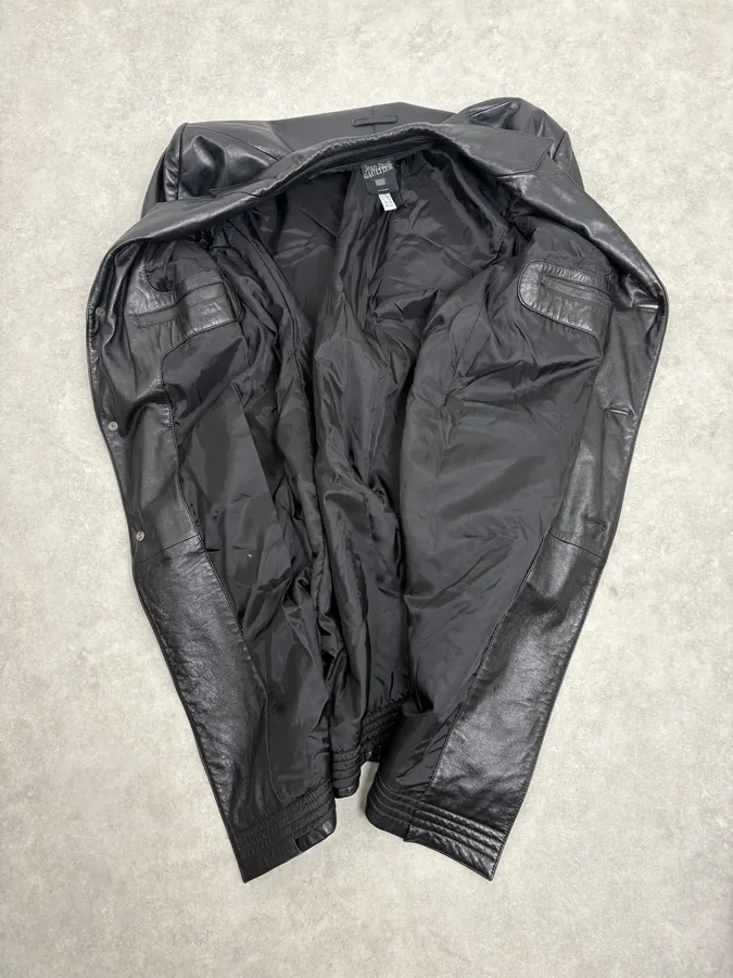 2000s Jean Paul Gaultier Black Premium Leather Long Coat - Image 8