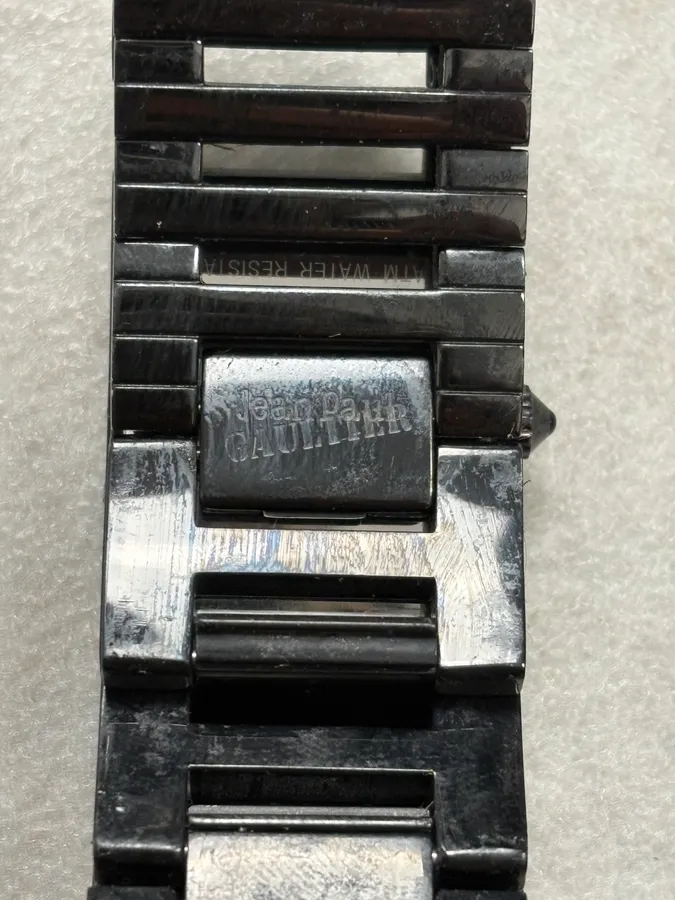 2000s Jean Paul Gaultier Black Rail Watch - Image 10