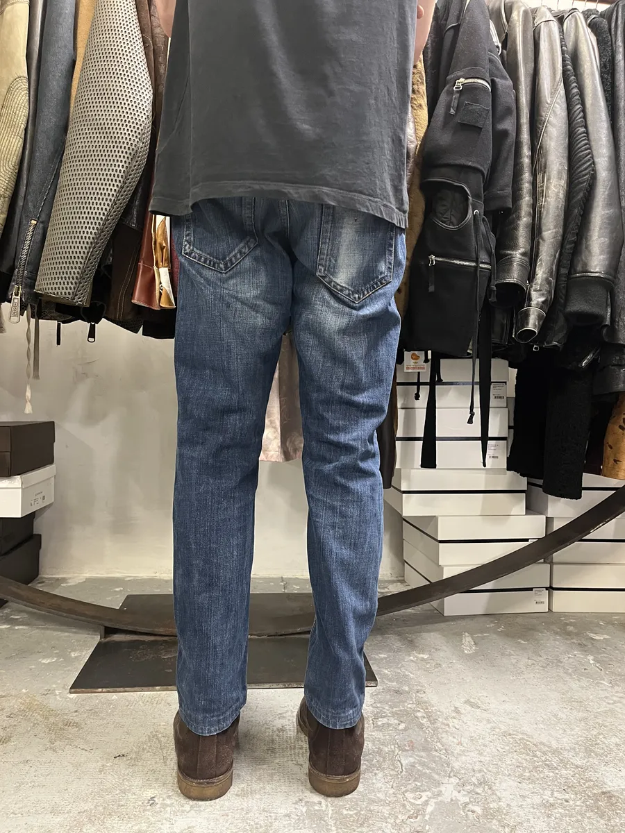 2000s Jean Paul Gaultier Blue Brut Denim Jeans - Image 3