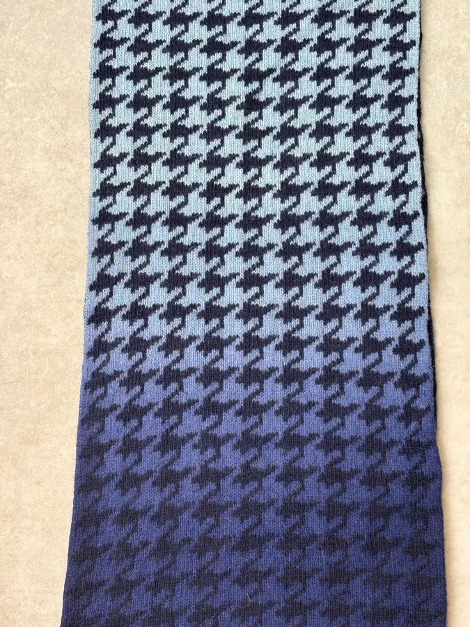2000s Jean Paul Gaultier Blue Gradient Checkered Rock Scarf - Image 5