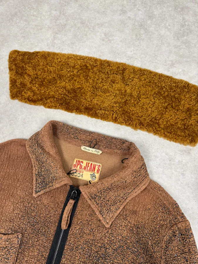 2000s Jean Paul Gaultier Brown Aged Raw Cotton Jacket - Image 10
