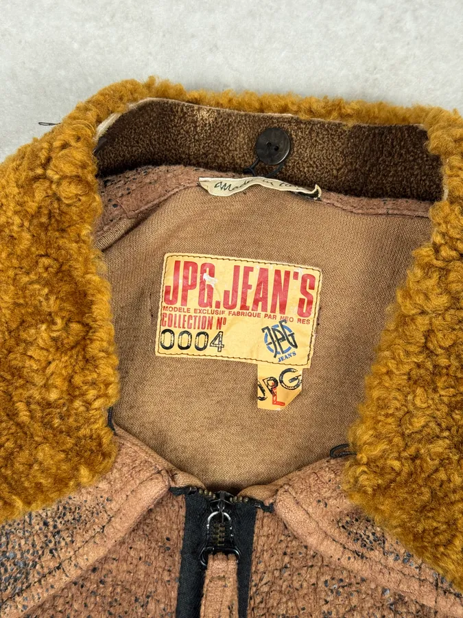 2000s Jean Paul Gaultier Brown Aged Raw Cotton Jacket - Image 5