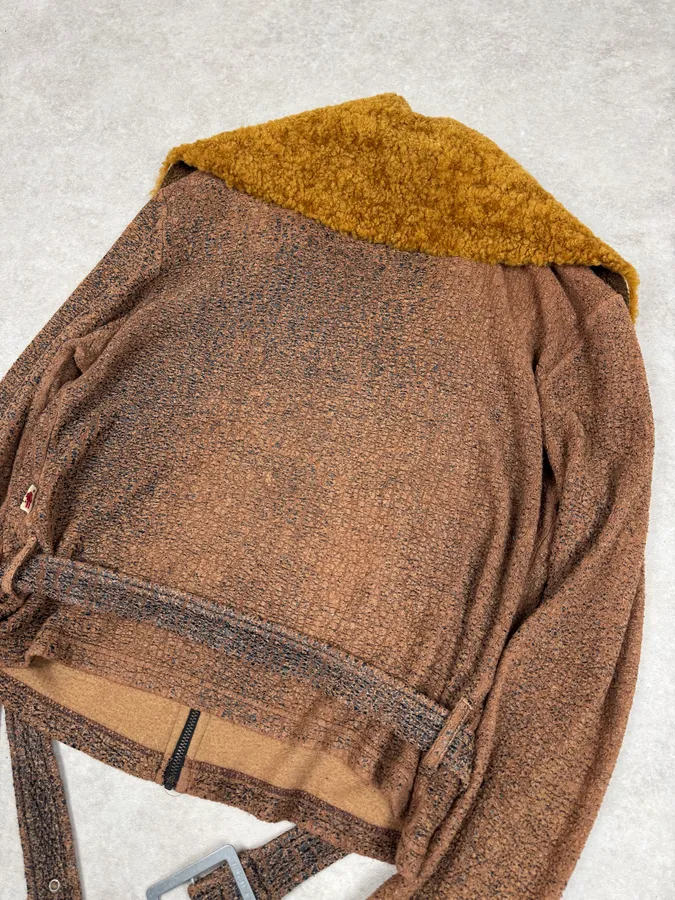 2000s Jean Paul Gaultier Brown Aged Raw Cotton Jacket - Image 6