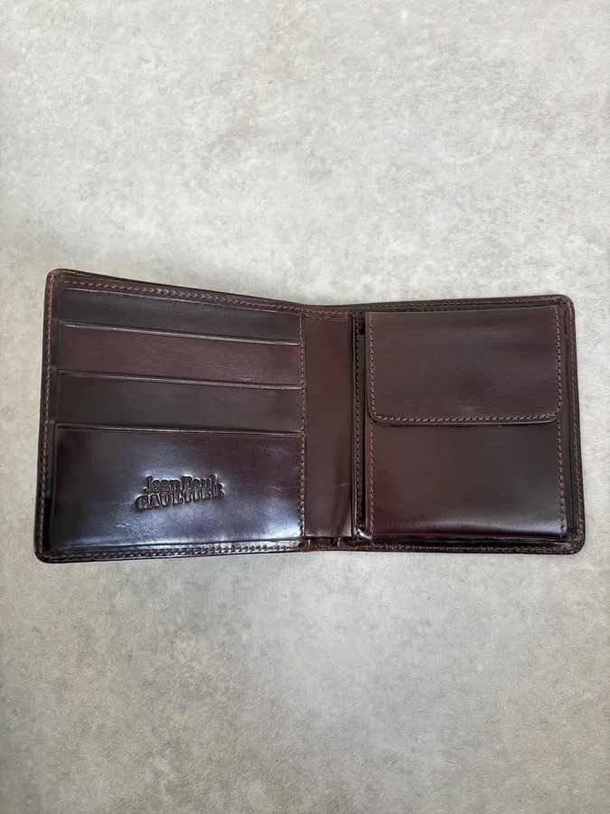 2000s Jean Paul Gaultier Brown Dragon Leather Wallet - Image 4