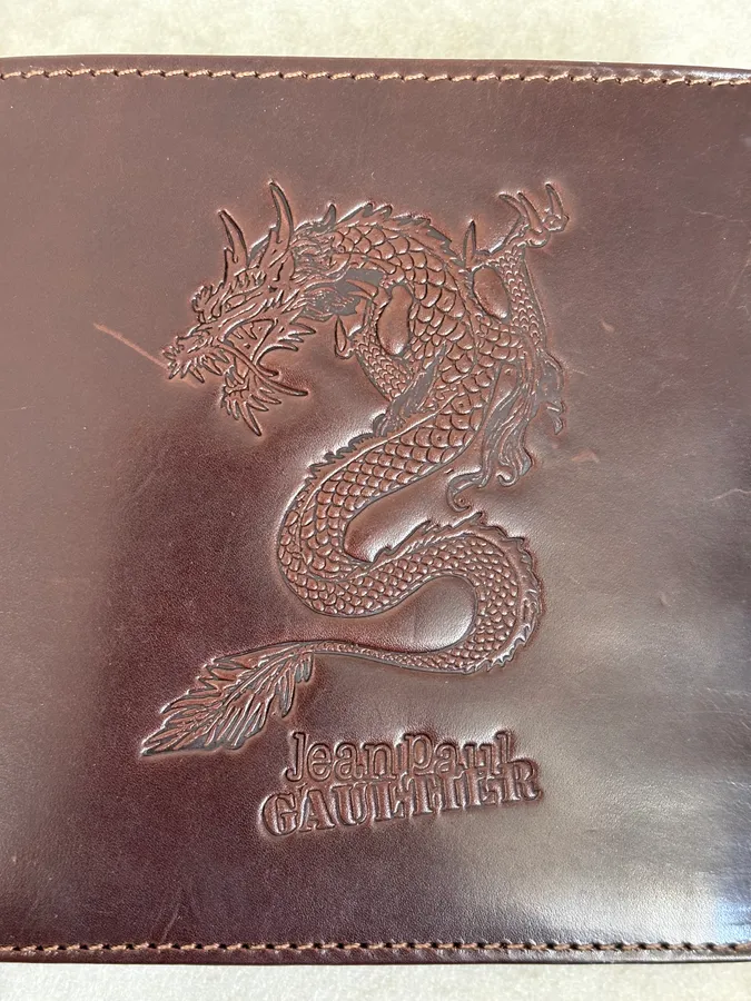 2000s Jean Paul Gaultier Brown Dragon Leather Wallet - Image 6