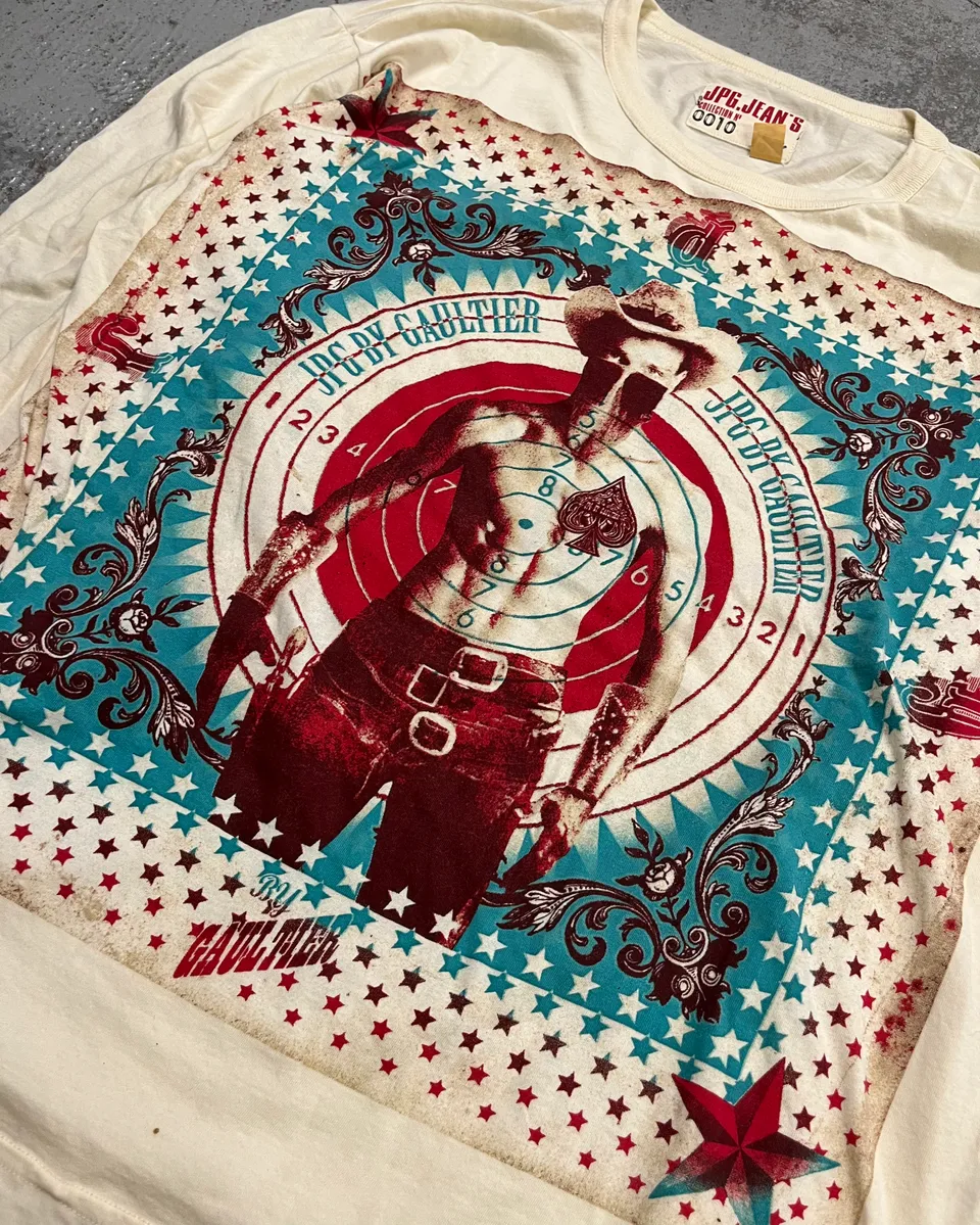 2000s Jean Paul Gaultier Cow-Boy Target Creamy Longsleeves - Image 6