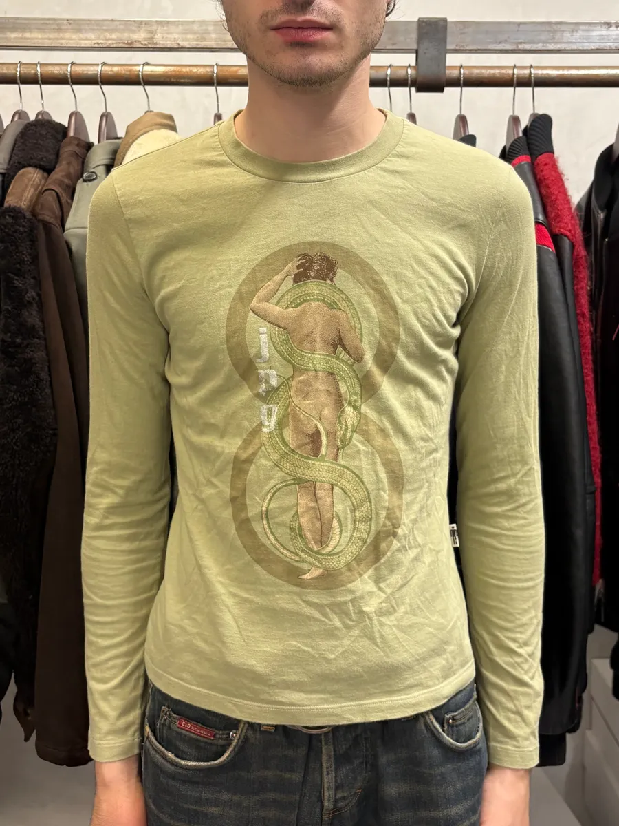 2000s Jean Paul Gaultier Eve & Snake Khaki Longsleeves - Image 2