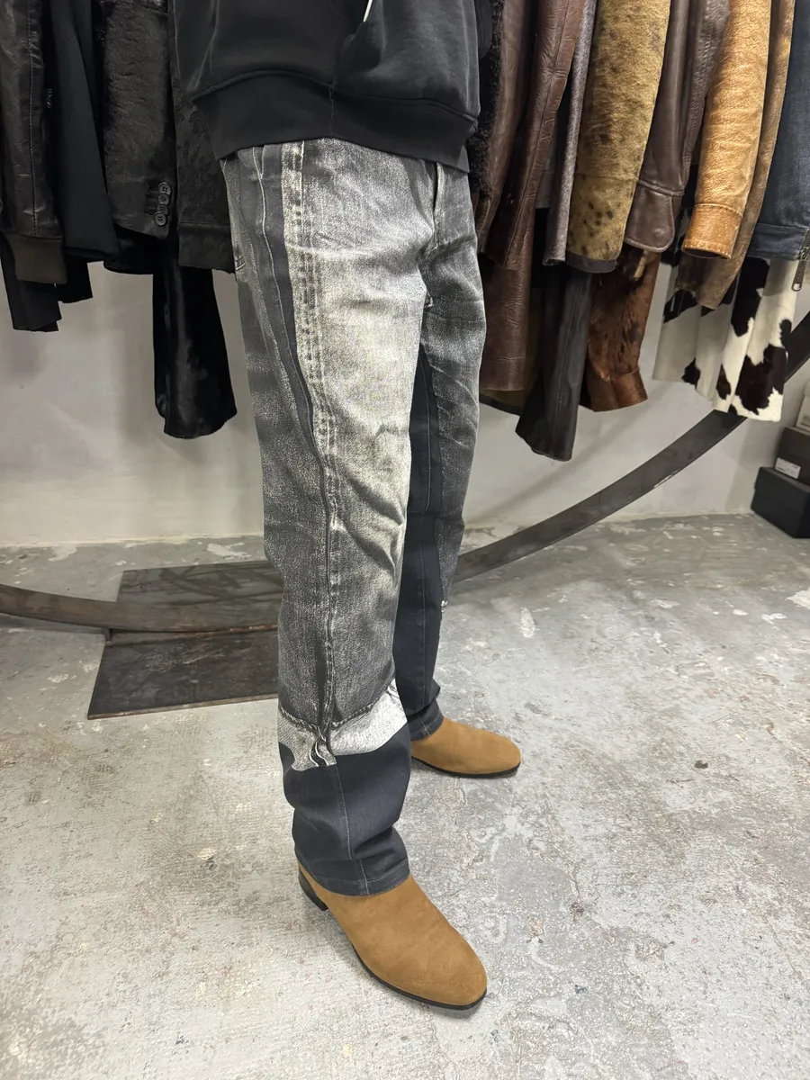 2000s Jean Paul Gaultier Grey Trompe L’oeil Pants - Image 2