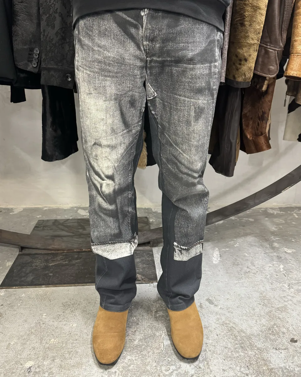 2000s Jean Paul Gaultier Grey Trompe L’oeil Pants - Image 5