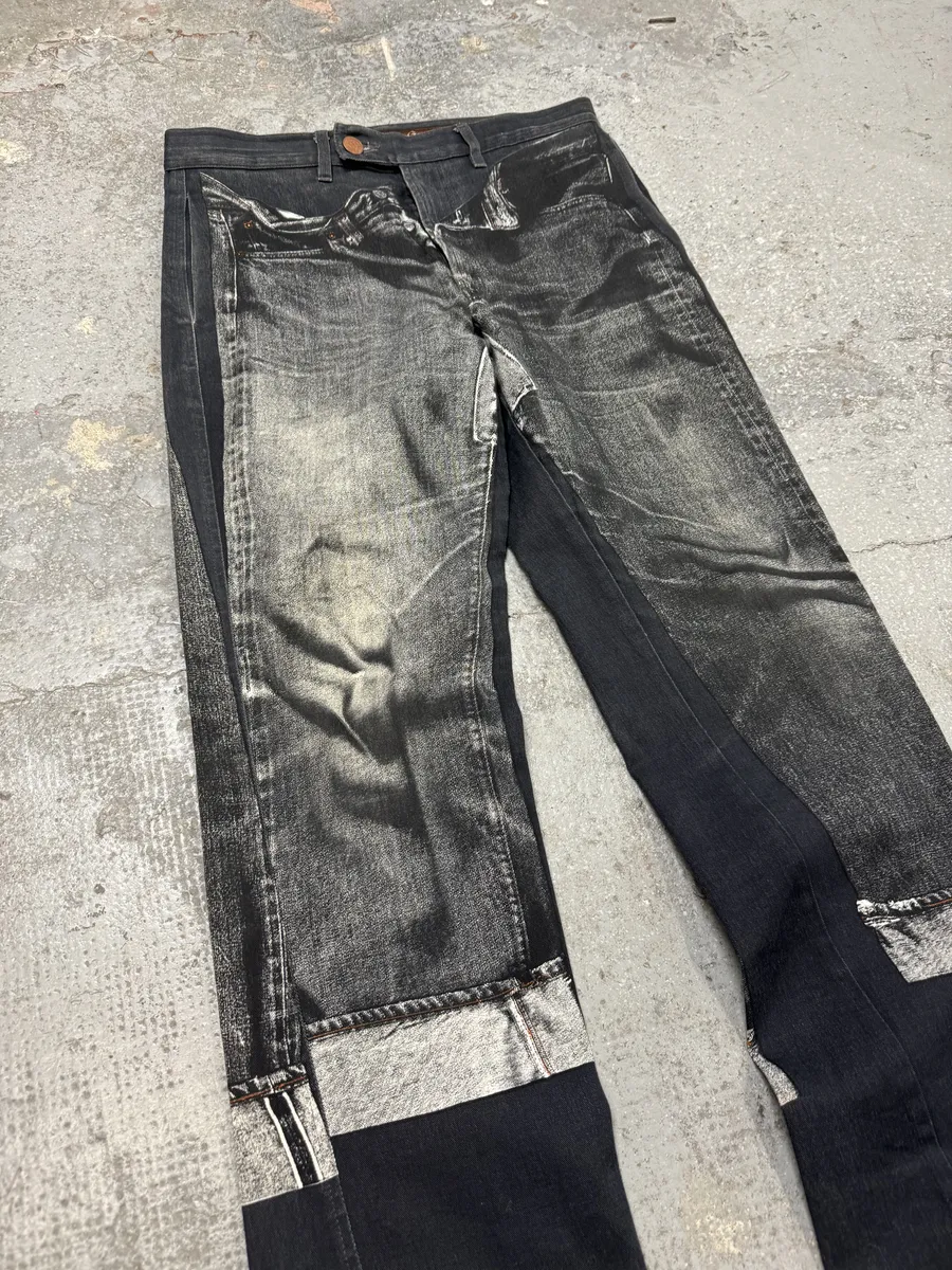 2000s Jean Paul Gaultier Grey Trompe L’oeil Pants - Image 7