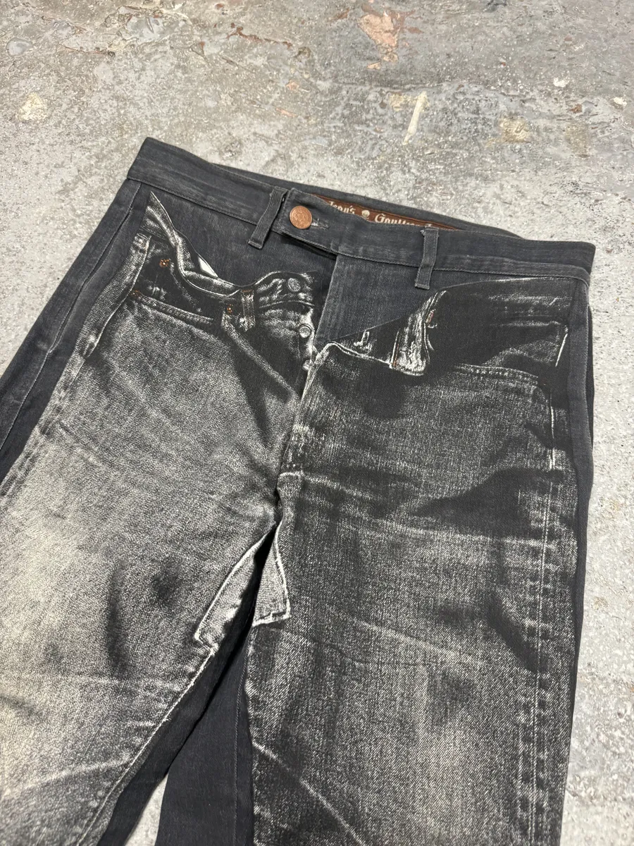 2000s Jean Paul Gaultier Grey Trompe L’oeil Pants - Image 9