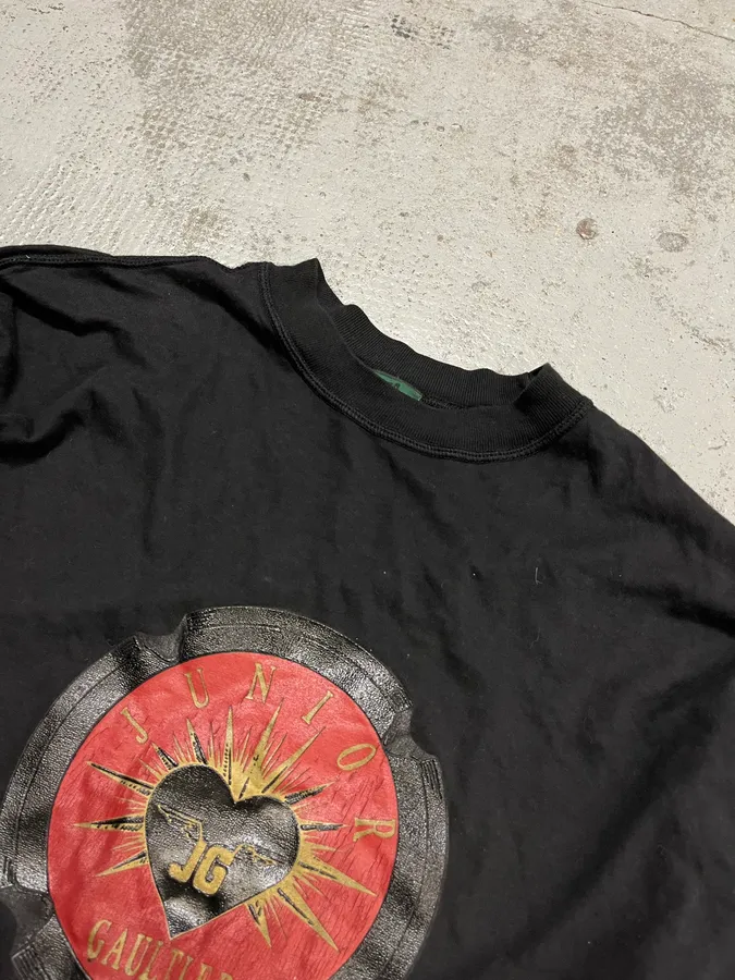 2000s Jean Paul Gaultier Junior Heart Black Longsleeves - Image 5