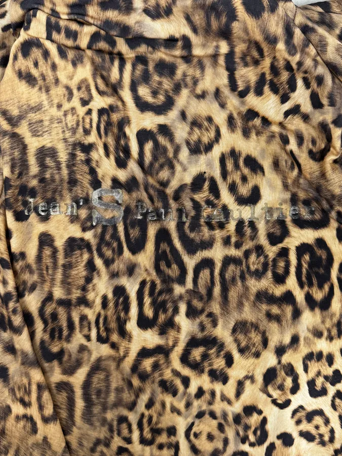 2000s Jean Paul Gaultier Leopard Cross Sleeveless Zip-up Sweater - Image 11