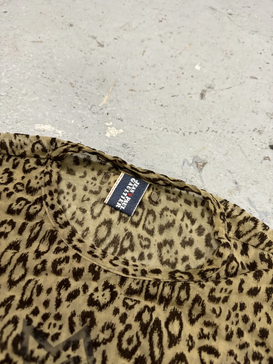 2000s Jean Paul Gaultier Leopard Print Cross Longsleeves - Image 5