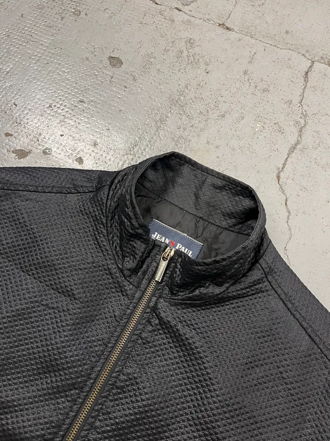 2000s Jean Paul Gaultier Mesh Black Bomber Jacket - Image 5
