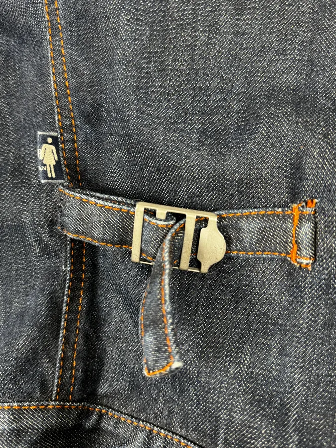 2000s Jean Paul Gaultier Navy Brut Denim Elastic Jacket - Image 9