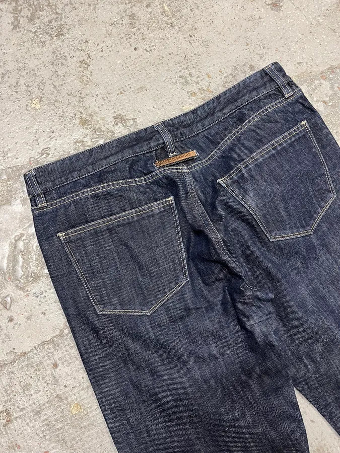 2000s Jean Paul Gaultier Navy Brut Denim Jeans - Image 5