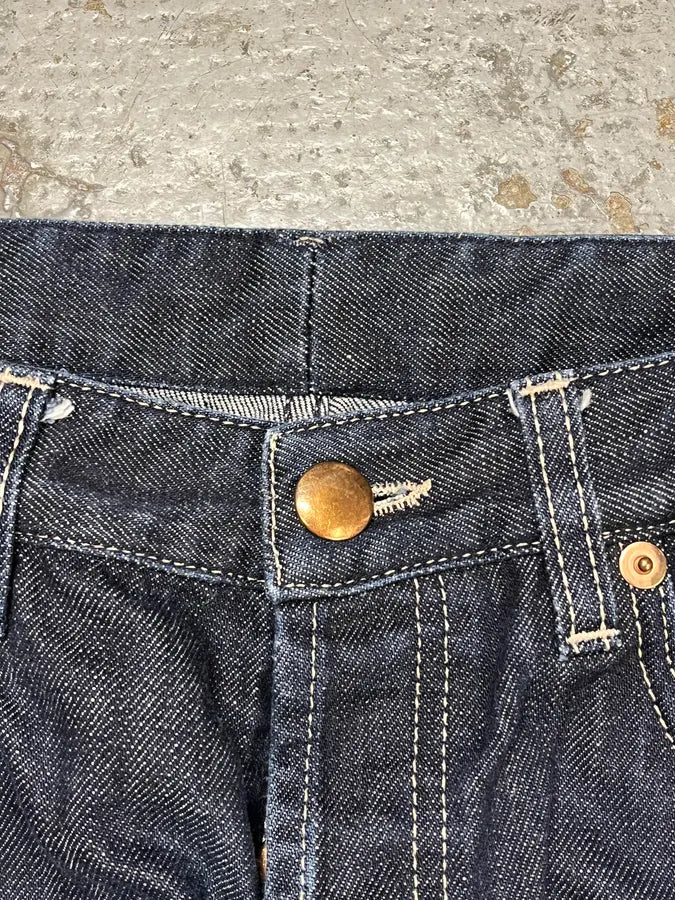 2000s Jean Paul Gaultier Navy Brut Denim Jeans - Image 6