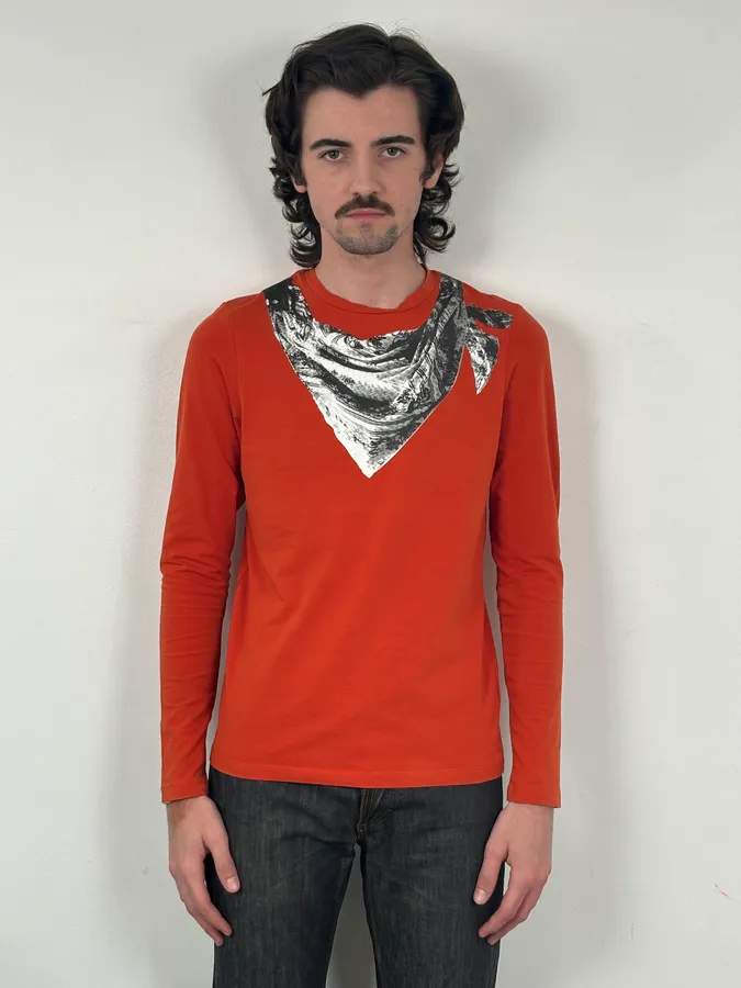 2000s Jean Paul Gaultier Orange Bandana Longsleeve - Image 2