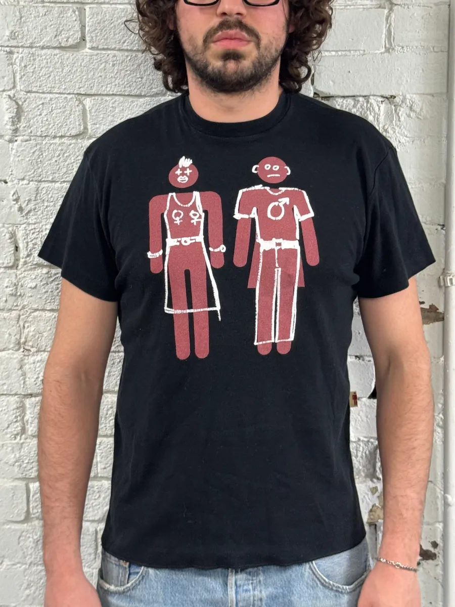 2000s Jean Paul Gaultier Punk Pictogram Black T-Shirt - Image 2