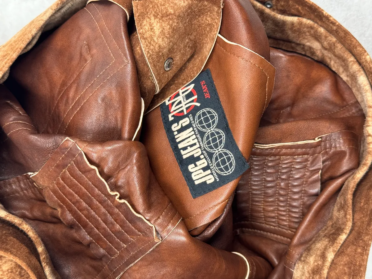 2000s Jean Paul Gaultier Raw Clay Leather Jacket - Image 8