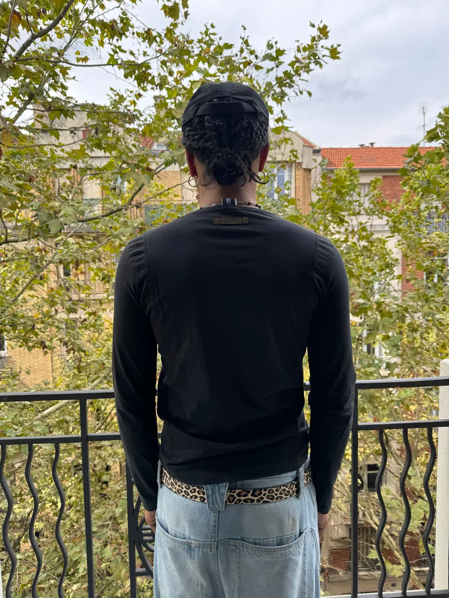2000s Jean Paul Gaultier Shadow Dark Black Longsleeves - Image 5