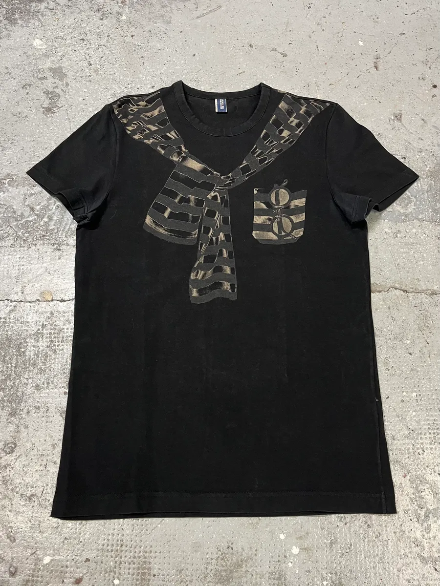 2000s Jean Paul Gaultier Trompe L’oeil Black Tee-Shirt