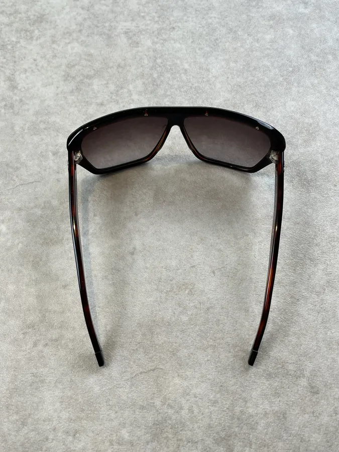 2000s John Galliano Acetate Shield Black Sunglasses - Image 8