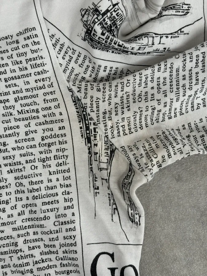 2000s John Galliano Black & White Gazette Newspaper Light Hoodie - Image 9