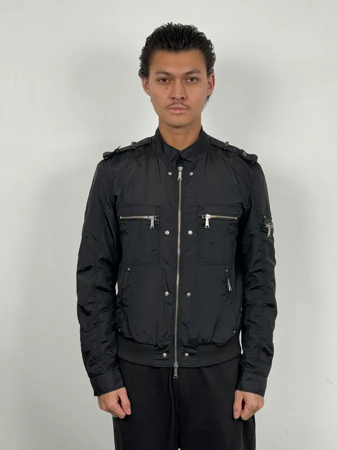 2000s John Richmond Black UK Flag Bomber Jacket - Image 4