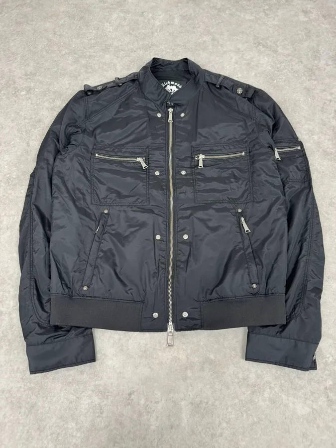 2000s John Richmond Black UK Flag Bomber Jacket - Image 5