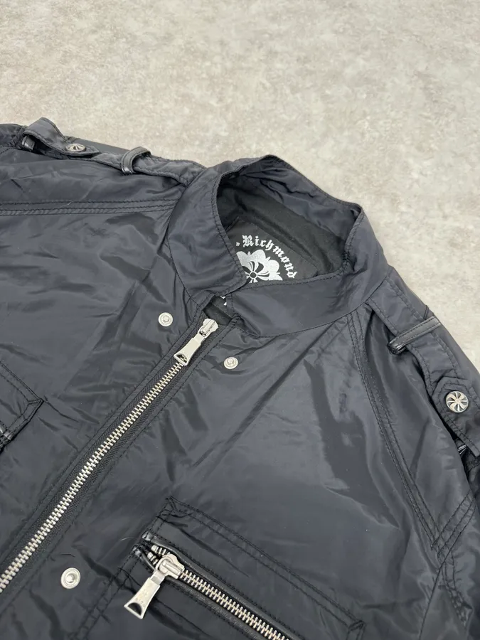 2000s John Richmond Black UK Flag Bomber Jacket - Image 6