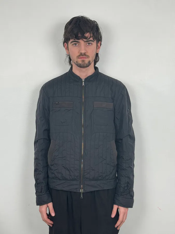 2000s John Richmond Faded Black UK Flag British Jacket - Image 2