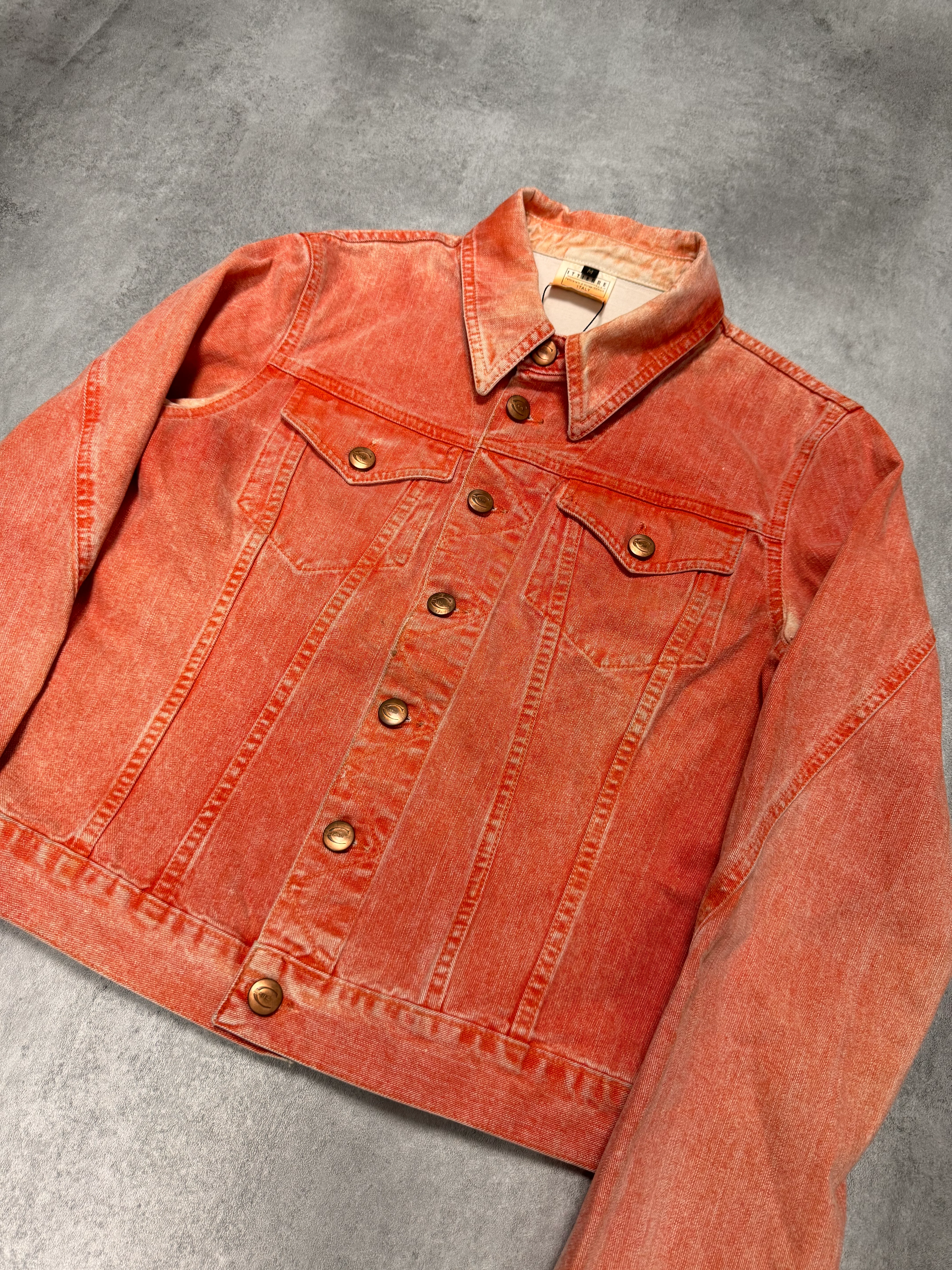 2000s Cavalli Pink Print Denim Jacket - Image 2