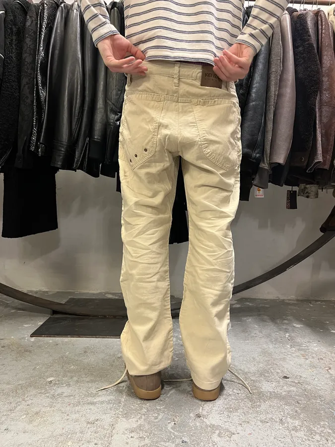 2000s Kenzo Beige Tactical Cargo Pants - Image 4