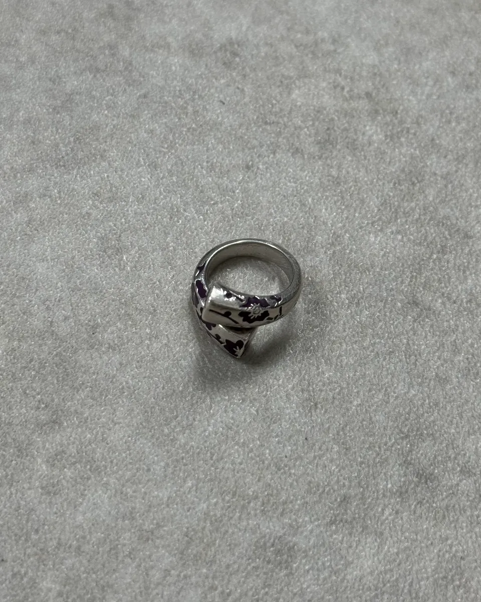 2000s Kenzo Flowers Silver Ring - Image 2
