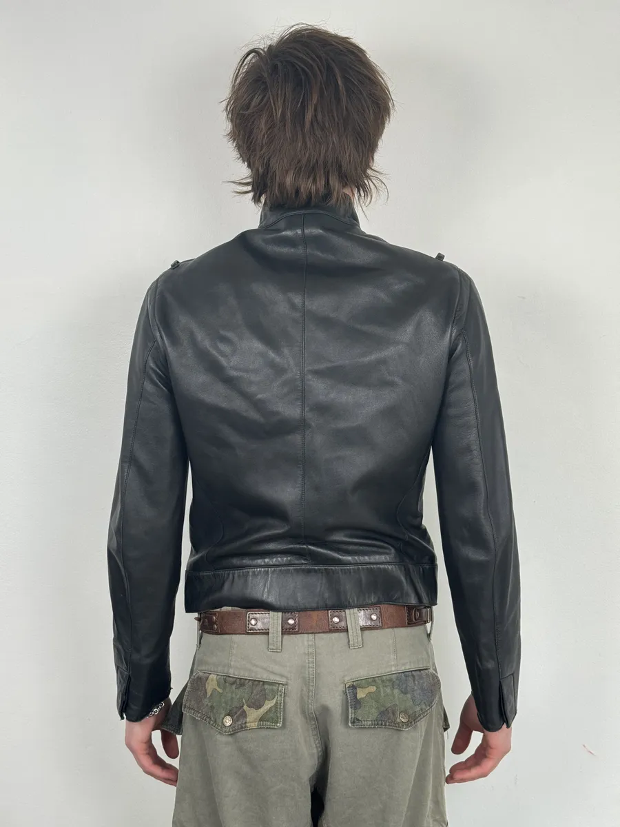 2000s Louis Vuitton Black French Classy Leather Jacket - Image 4