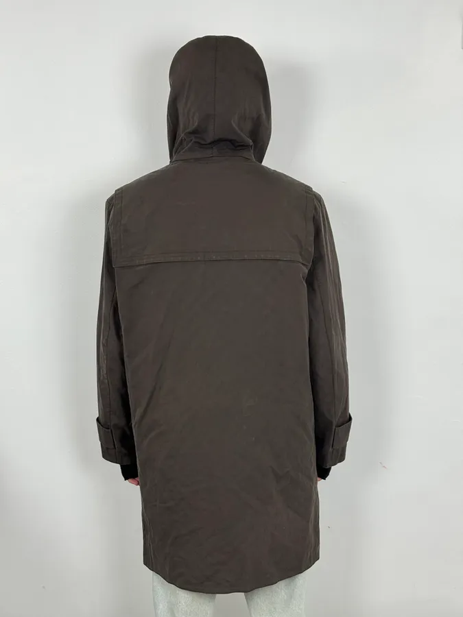 2000s Louis Vuitton Khaki Green Trench Monogrammed HoodedJacket - Image 4