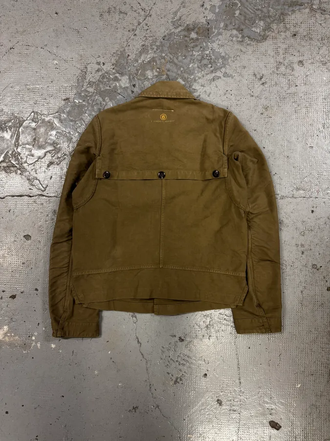 2000s Maison Margiela Green Beige Military Buttoned Jacket - Image 3