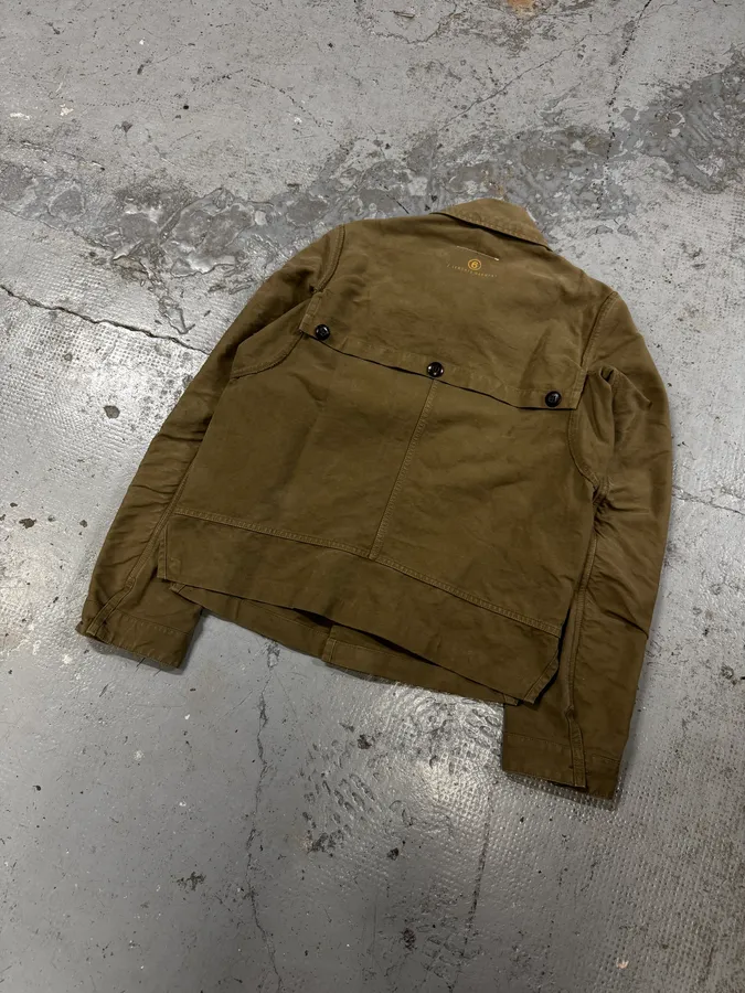 2000s Maison Margiela Green Beige Military Buttoned Jacket - Image 4